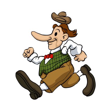 running man cartoon vector illustration